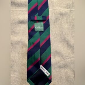 Sid Mashburn Bold Green and Navy Tie with Red Accents